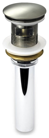 Pop-Up Drain With Overflow, Chrome Finish, Brushed Nickel