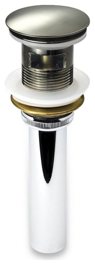 Pop-Up Drain With Overflow, Chrome Finish, Brushed Nickel