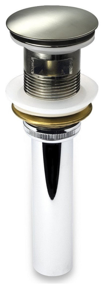 Pop-Up Drain With Overflow, Chrome Finish, Brushed Nickel