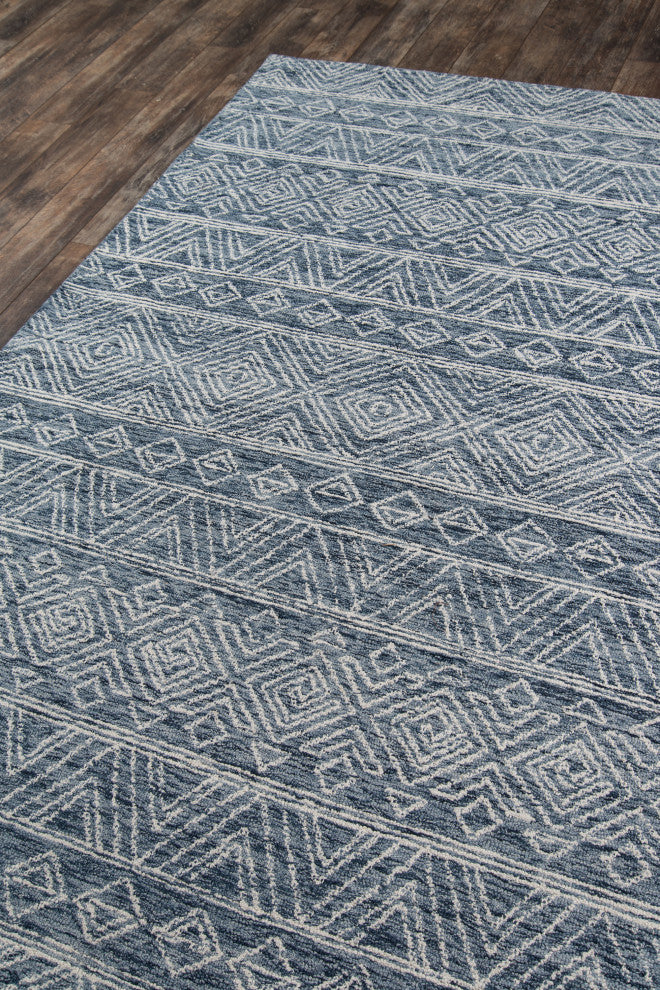 Momeni Mallorca Wool Hand Hooked Denim Area Rug 8'x10'