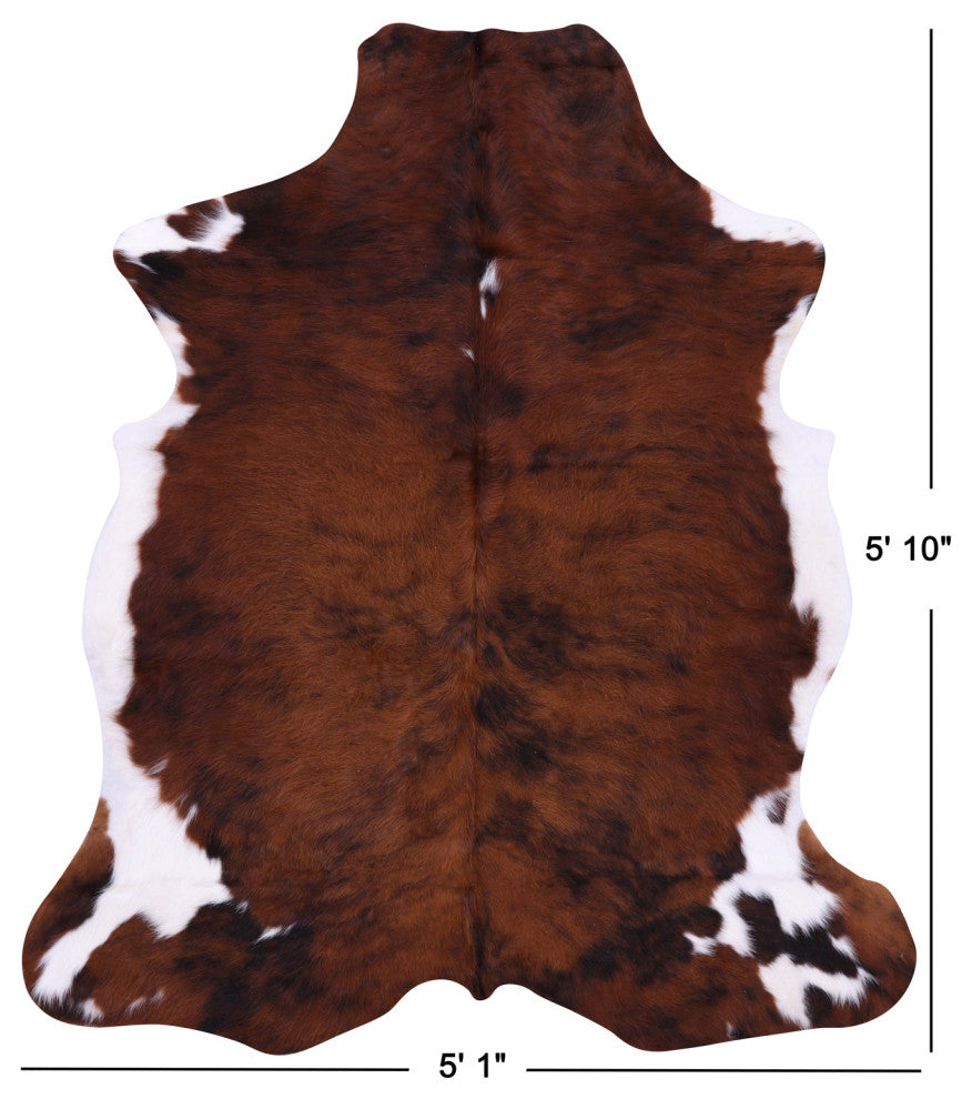 Organic Natural Hair-On Cowhide Area Rug 5' 10" X 5' 1" C1732