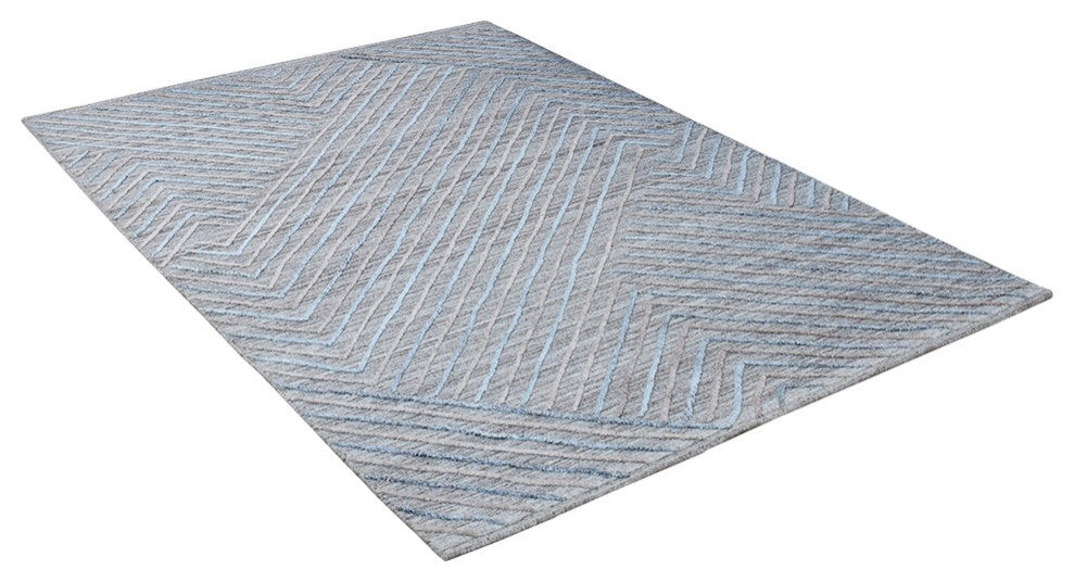 HAND WOVEN FLAT WEAVE KILIM POLYESTER AREA RUGS -Rectangle,Gray,Contemporary