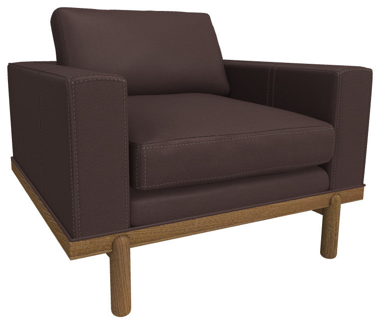 Cantor Leather Chair, Finish Shown: Fawn, Leather Shown: Chia