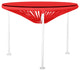 Zicatela Indoor/Outdoor Handmade Side Table, Red Weave, White Frame