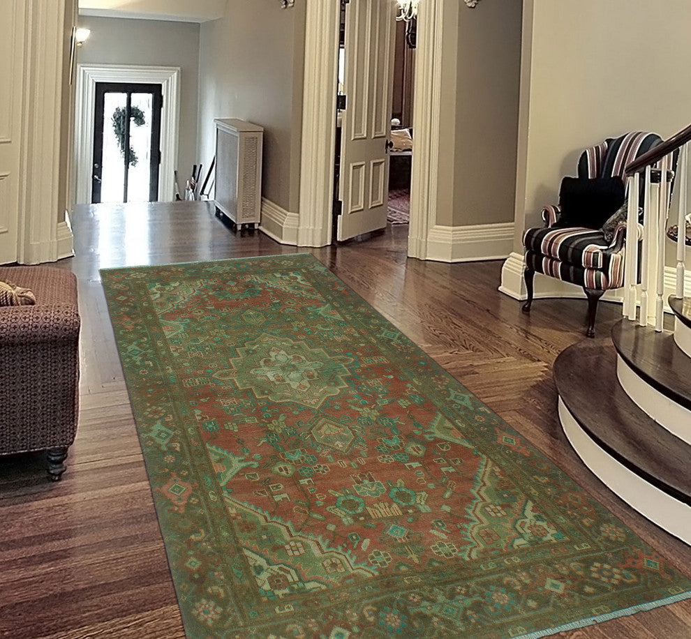 Semi-Antique Karim Rust/Brown Rug, 3'7x7'3