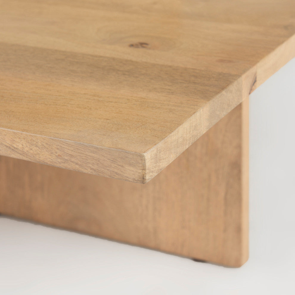 Aida 56x34x15 Wood Rectangle Coffee Table, Natural Brown