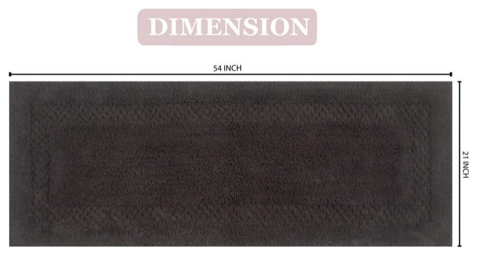 Classy Bath Rugs Set, 21"x54" Runner, Gray