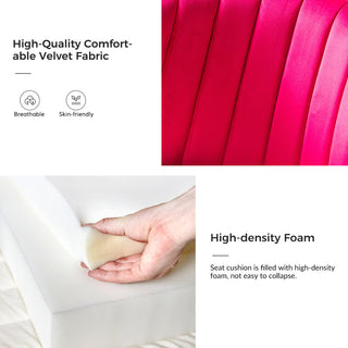 Luna Contemporary Side Chair With Tufted Back, Fuchsia