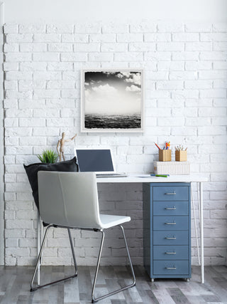 "Blinding White Horizon" Framed Painting Print, 18x18