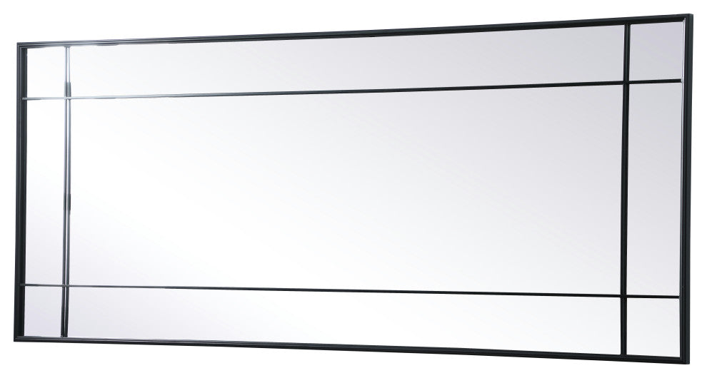 French Panel Full Length Mirror 30x70", Black