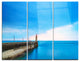 "Pier and Lightour in Sunset" Photo Metal Wall Art, 3 Panels, 36"x28"