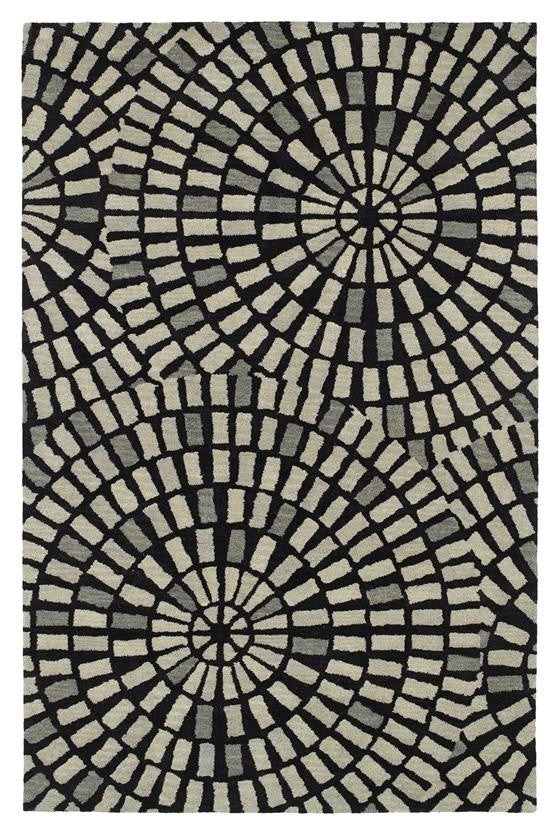 Kaleen Hand-Tufted Rosaic Wool Rug, Black, 2''6"x8''