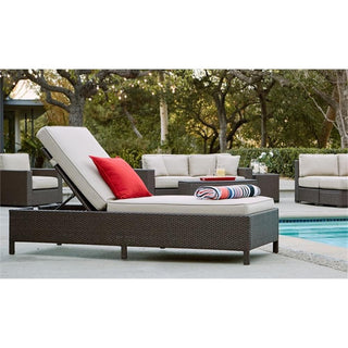 Serta Laguna Wicker Patio Storage Chaise Lounge in Brown