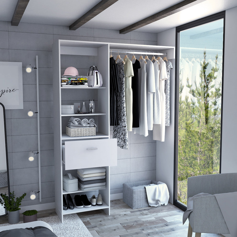 DEPOT E-SHOP Dynamic 150 Closet System, White