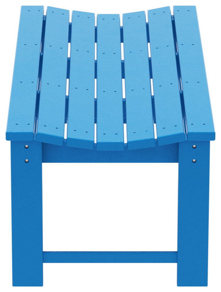 WestinTrends Plastic Picnic Bench Outdoor Dining Patio Lounge Garden Bench, Pacific Blue