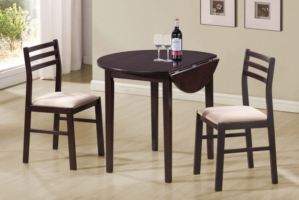 Coaster 3pc Breakfast Table Set in Cappuccino