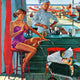 "Babysitter at Beach Stand" Print on Canvas by George Hughes