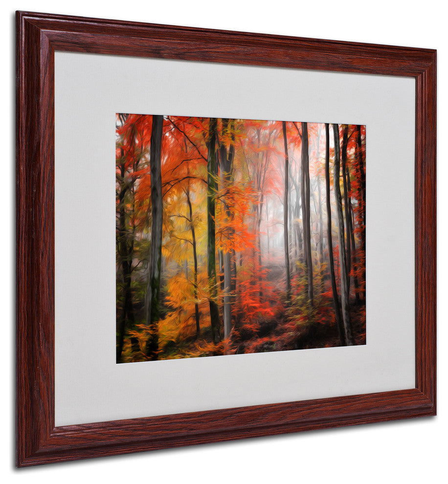 'Wildly Red' Matted Framed Canvas Art by Philippe Sainte-Laudy