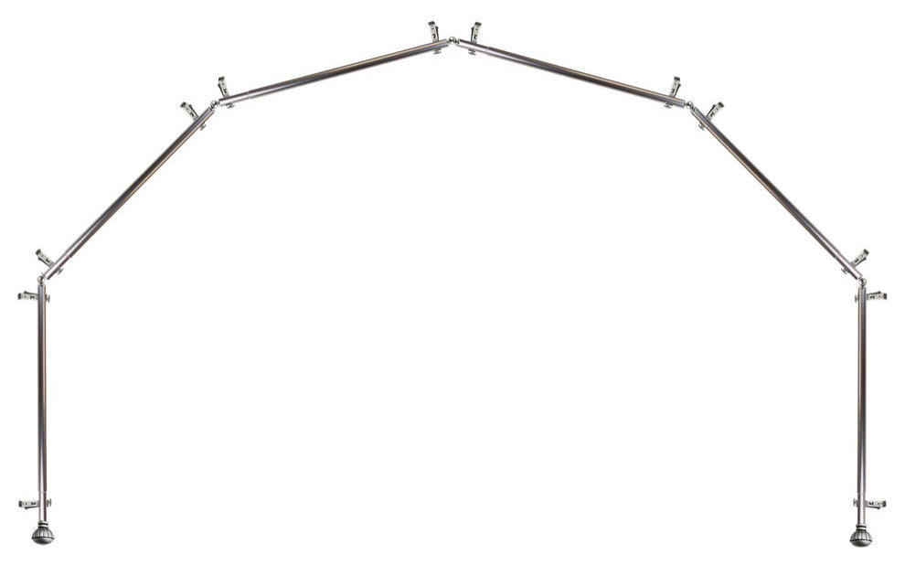 Magnolia 13/16" 6-Sided Bay Window Curtain Rod, Satin Nickel