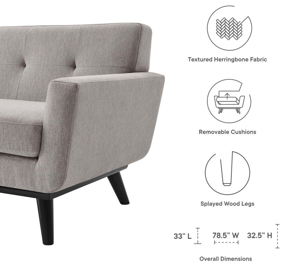 Engage Herringbone Fabric Loveseat