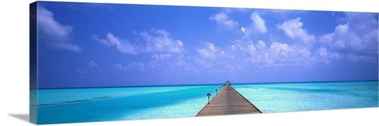 "Holiday Island Maldives" Canvas Art, 36"x12"x1.25"