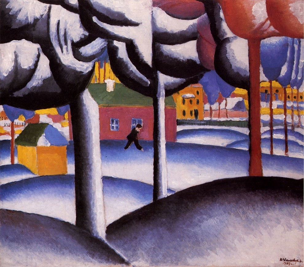 Kazimir Malevich Winter Landscape, 20"x25" Wall Decal