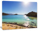 Blue Baja California Beach, Seashore Canvas Art Print, 20"x12"