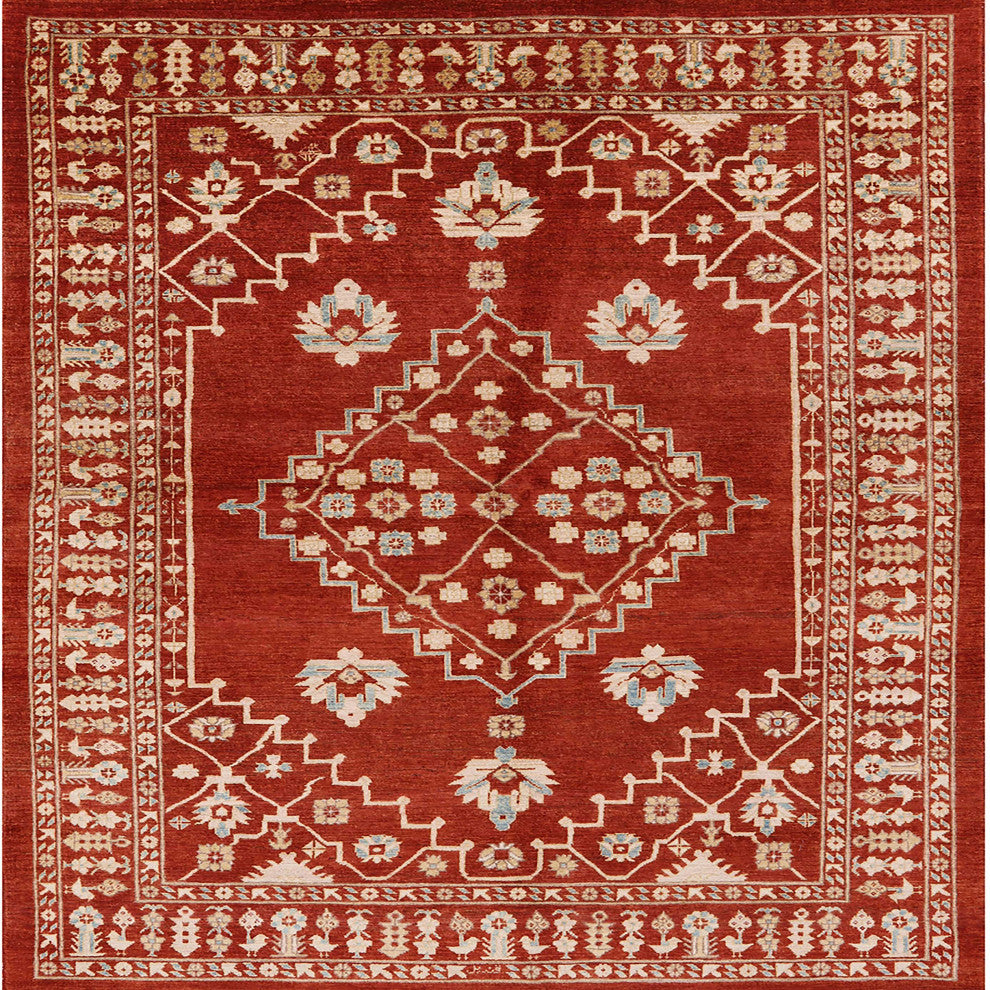 Ahgly Company Indoor Square Mid-Century Modern Area Rugs, 7' Square