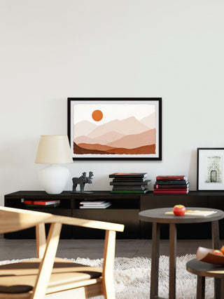"Connected Mountains" Framed Painting Print, 30x20