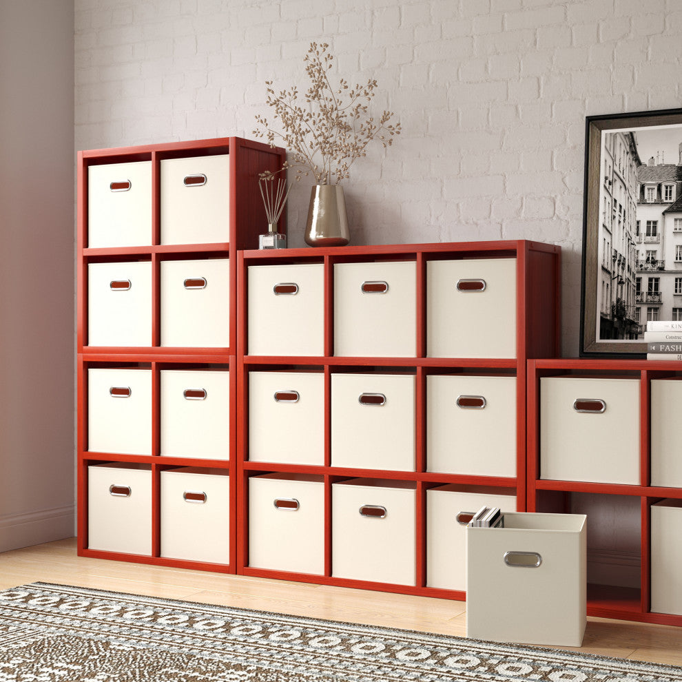 Solid Wood 9 Cube Storage Organizer, Red Mahogany