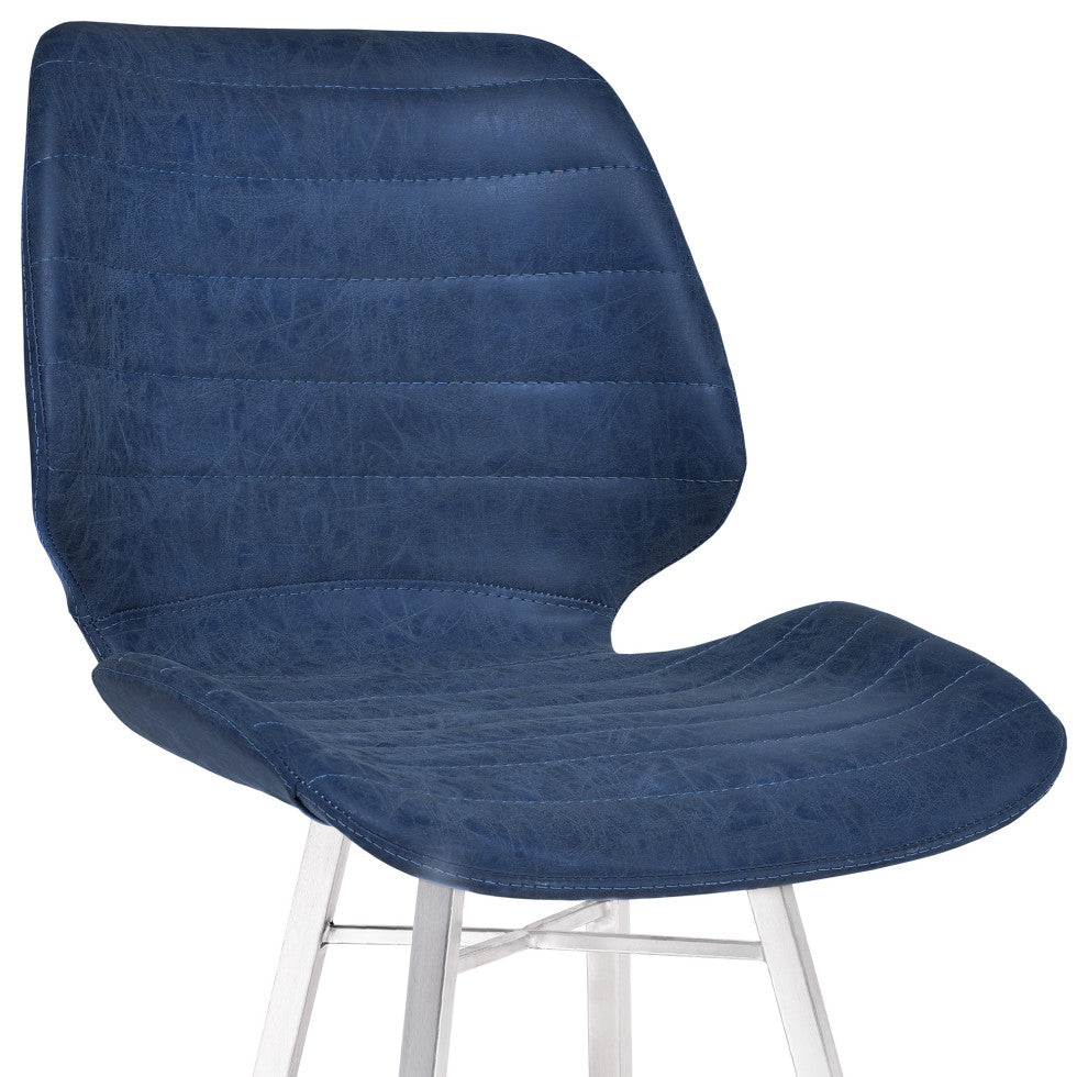 Valor 26" Counter Height Barstool In Brushed Stainless Steel