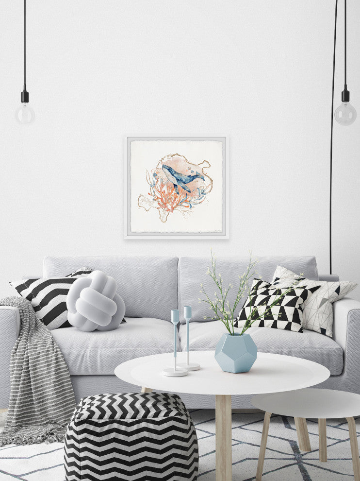 "Whale's Journey" Framed Painting Print, 12x12