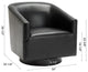 Geneva Charcoal Wood Base Swivel Chair, Black