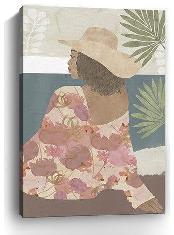 48" Bohemian Terracotta Lady Canvas Wall Art