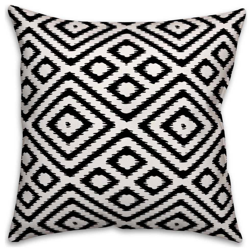 Black and White Diamond Pattern 18x18 Spun Poly Pillow