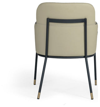 Modrest Brady Modern Black Metal/Greige Vegan Leather Dining Chair