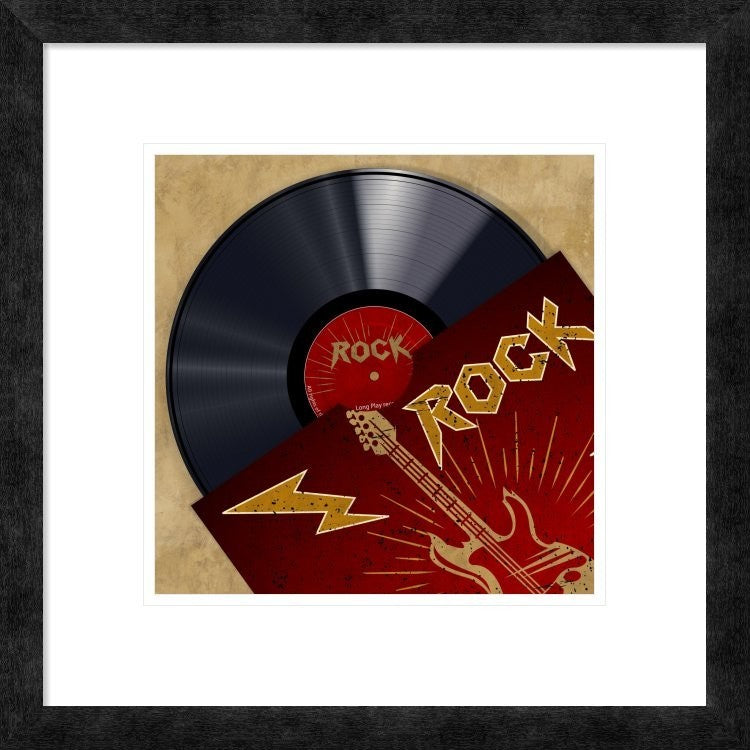 "Vinyl Club, Rock" Framed Digital Print by Steven Hill, 20"x20"