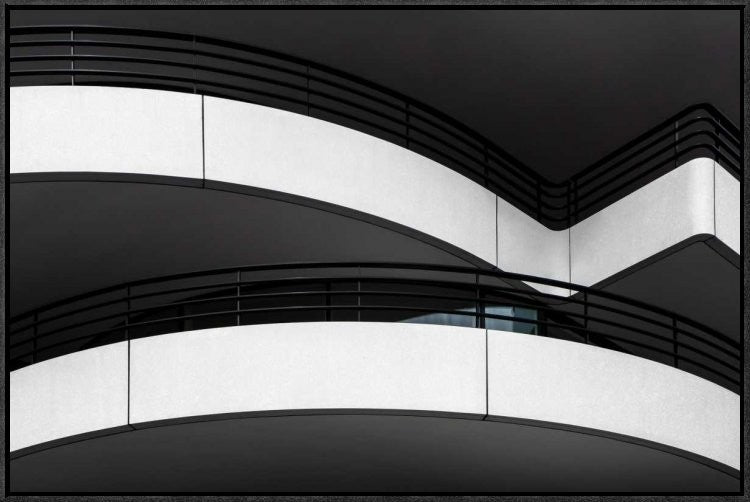 "Balcony Lines" Framed Canvas Giclee by Gilbert Claes, 31x21"