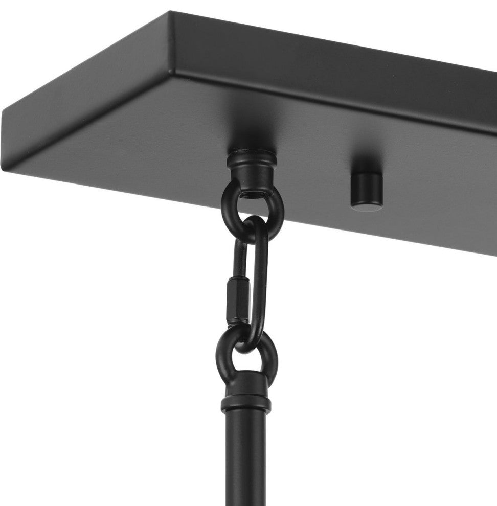 Rivera Collection 5-Light Matte Black Luxe Island Linear Chandelier Light