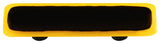 Art Glass Rectangle Bordered Pull, Alum Post, Sunflower Yellow Border Black