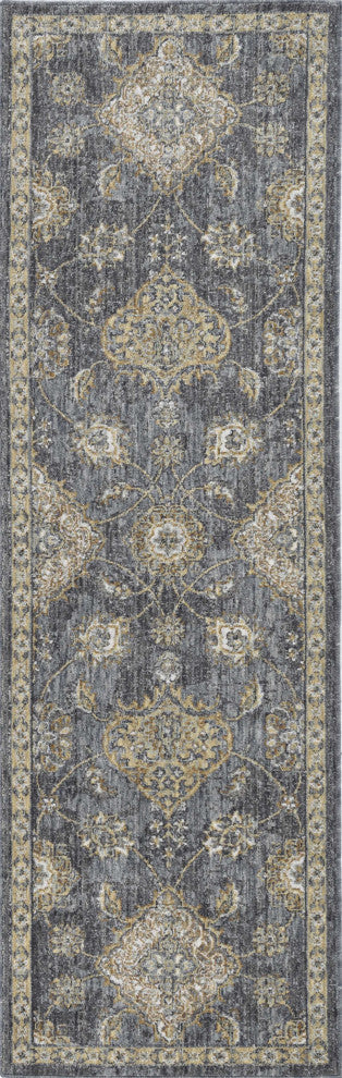 HomeRoots 6' Round Polyester Espresso Area Rug