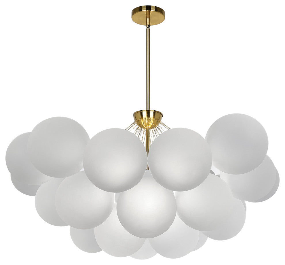 8-Light Contemporary Globe Chandelier Miles, Aged Brass