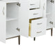 61" Double Sink Vanity, White Finish With Engineered Stone Top And Round Sink