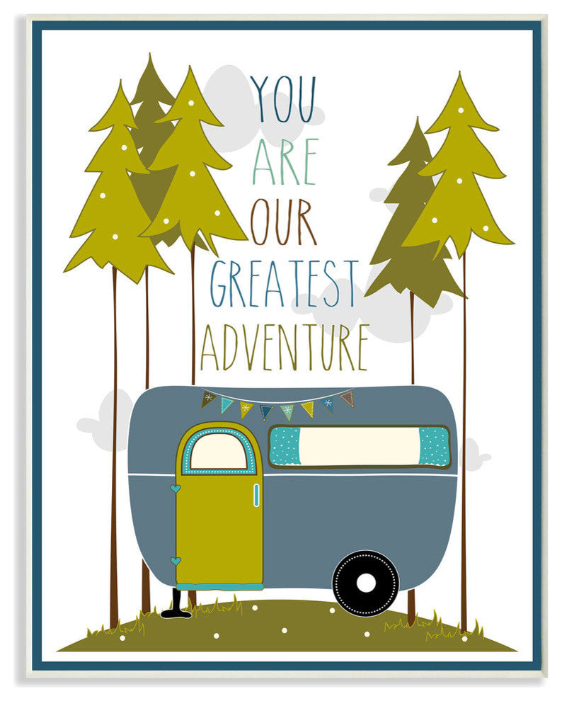 You Are Our Greatest Adventure Blue and Green Art Wall Plaque