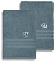 Denzi Bath Sheets With Monogrammed Letter, Set of 2, U