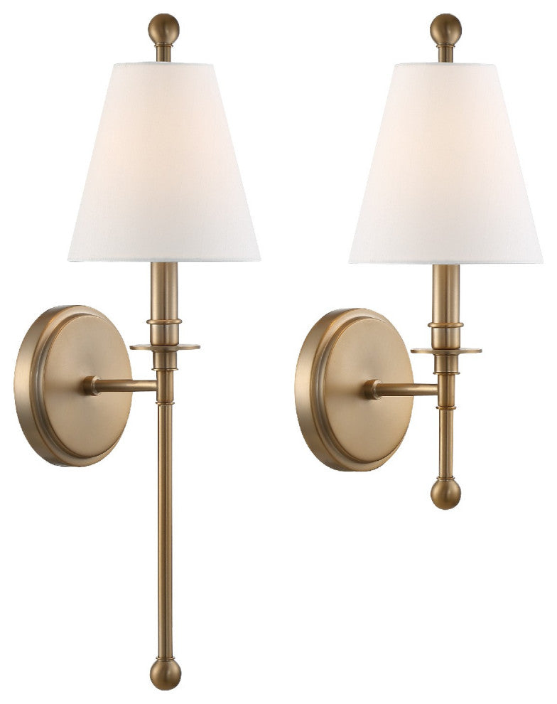 Crystorama Riverdale 1-Light Sconce, Aged Brass