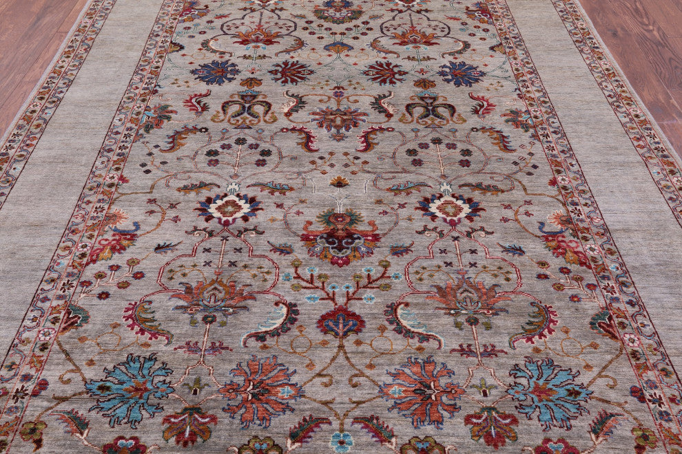6' 11" X 9' 9" Hand-Knotted Persian Tabriz Wool Rug Q7511
