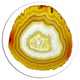 Yellow Agate With Geological Crystal, Abstract Round Metal Artwork, 23"