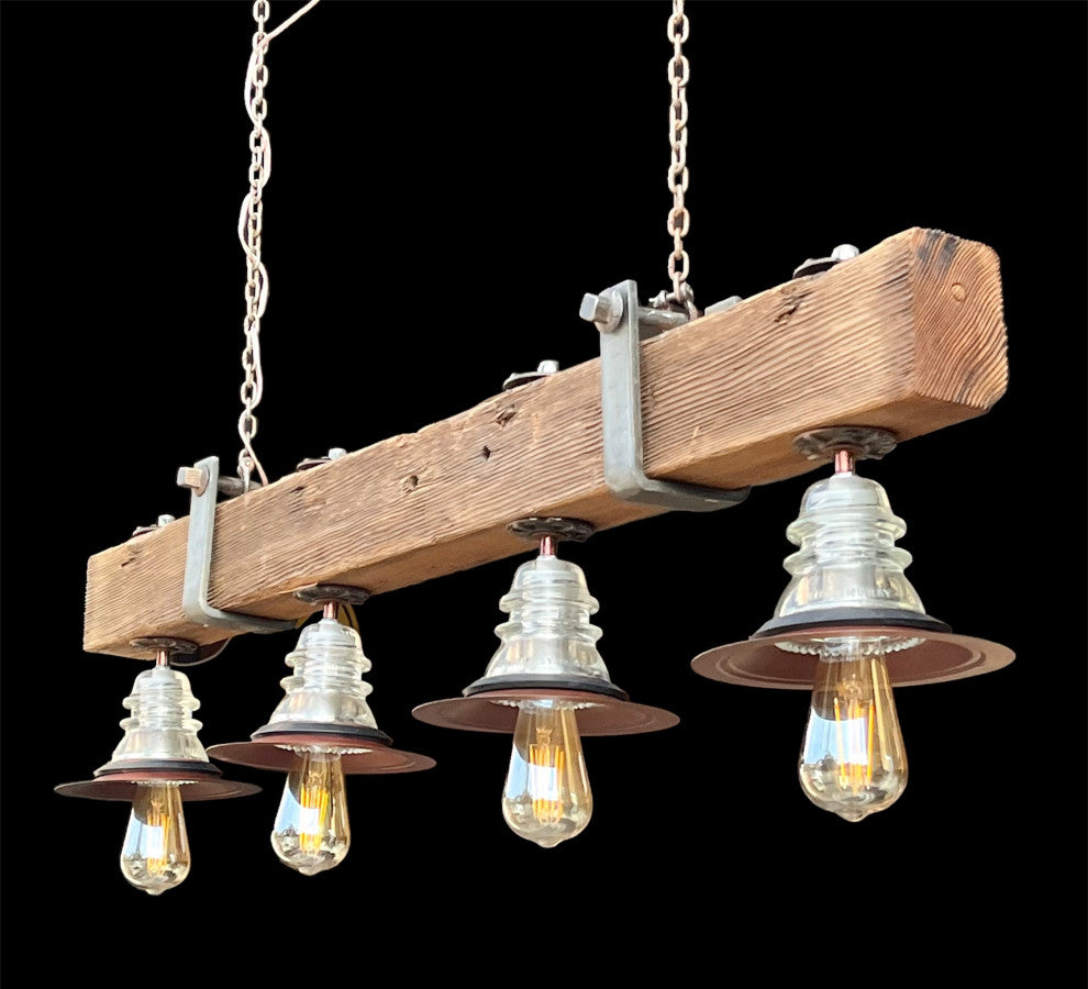 Utility Pole Crossarm Beam Chandelier Insulator Edison Bulb