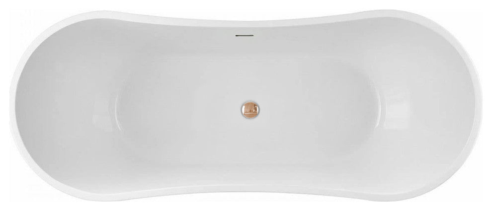 Philo 67 Inch Acrylic Double Slipper Freestanding Tub
